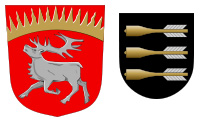 Гербы городов Kuusamo и Pieksämäki